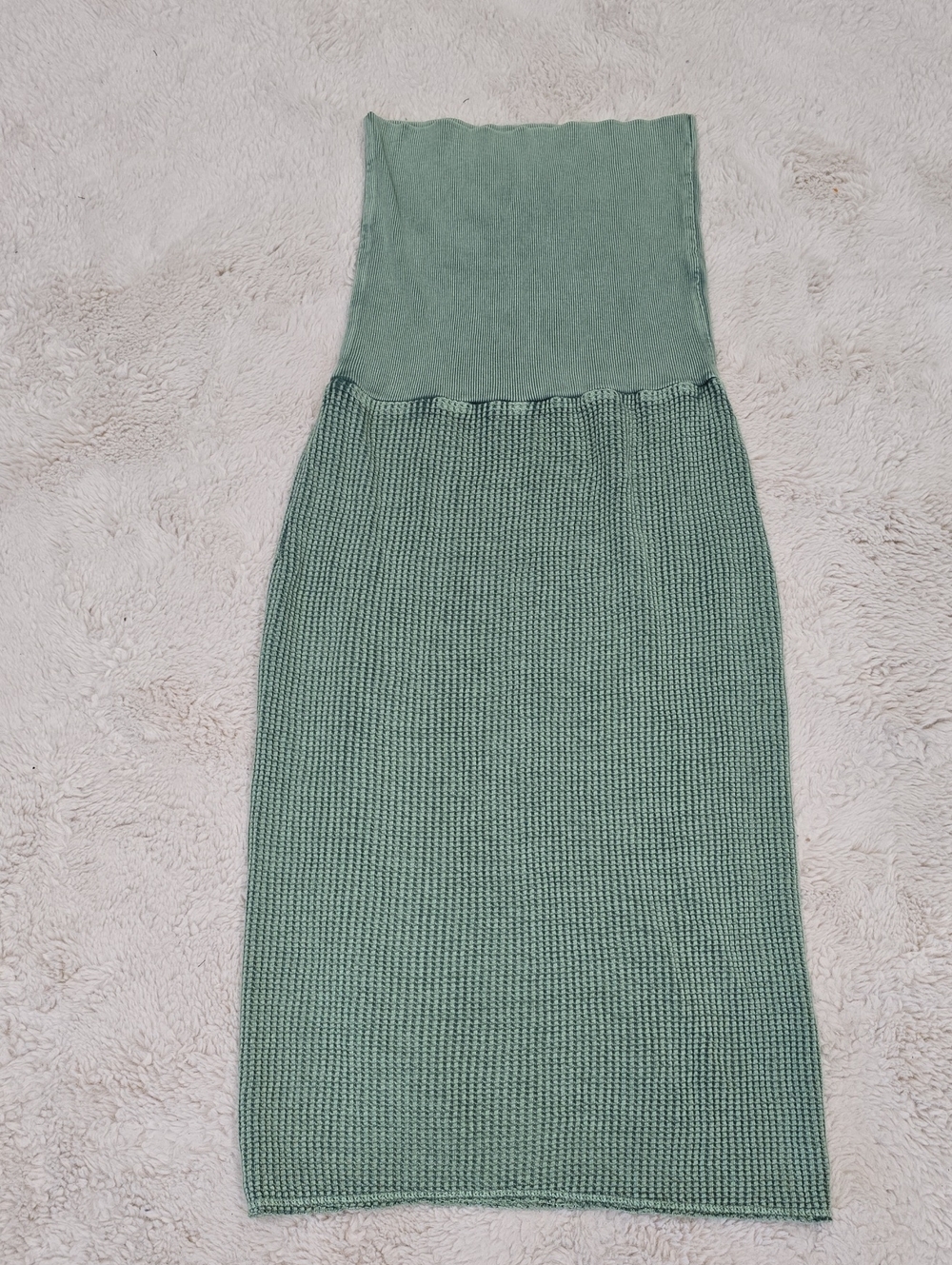 Free People Sage Green Strapless Knit Midi Skirt (may be worn as a dress)